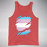 Transgender Pride Flag Ripped Reveal Premium Tank Top - Red Triblend